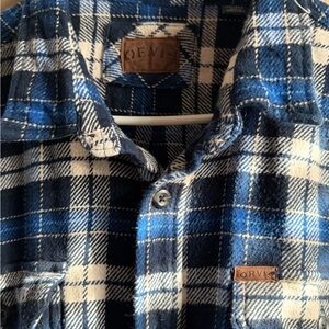 Orvis Navy and Cream Checkered Flannel Shirt